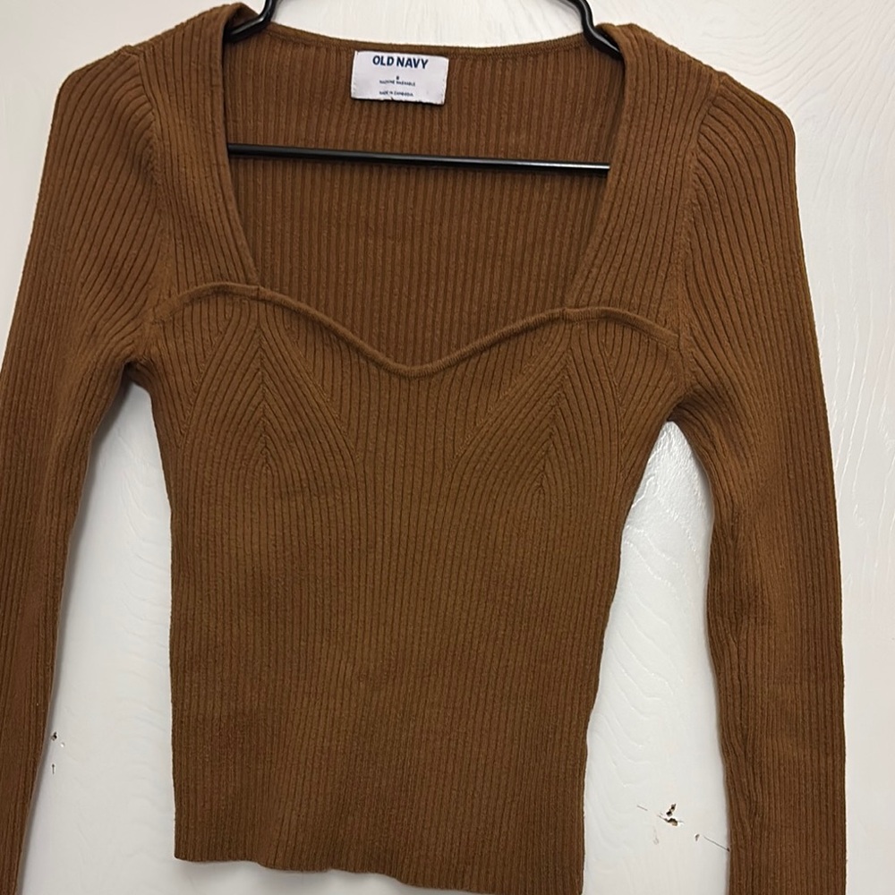 Old Navy Brown Ribbed Sweater